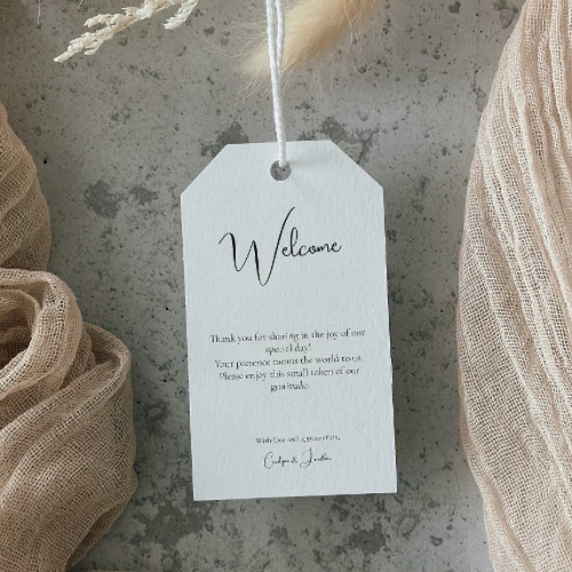 Moderne Minimalistische Hochzeit Geschenkanhänger (Von Creator hochgeladen)