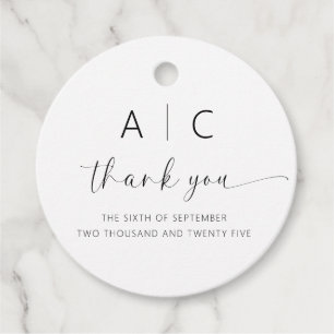 Moderne Minimalistische Hochzeit Geschenkanhänger