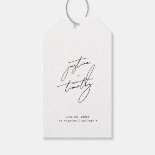 Moderne Minimalistische Hochzeit Geschenkanhänger