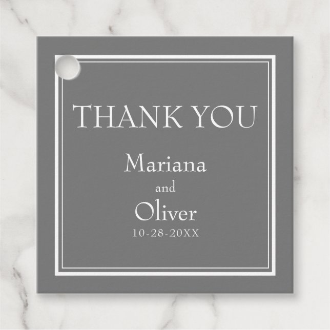 Moderne Minimalistische Hochzeit Geschenkanhänger (Vorderseite)