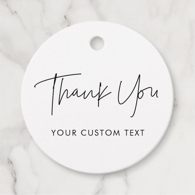 Moderne minimalistische Hochzeit Geschenkanhänger (Vorderseite)