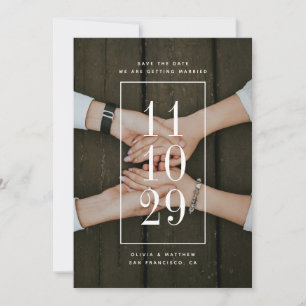 Moderne Minimalistische Hochzeit Großes Datum & Save The Date