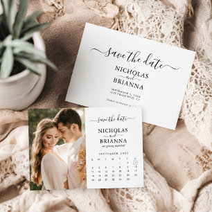 Moderne Minimalistische Hochzeit im Foto Save The Date