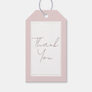 Moderne Minimalistische Hochzeit in Austernrosa un Geschenkanhänger