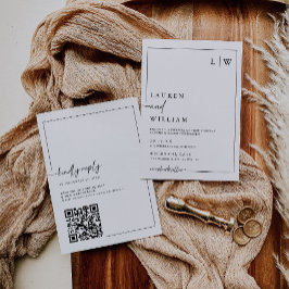 Moderne Minimalistische Hochzeit in einem QR-Code Einladung