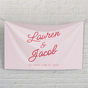 Moderne Minimalistische Hochzeit in Rosa und Rot Banner