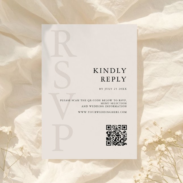 Moderne Minimalistische Hochzeit in Schwarz und El RSVP Karte (Von Creator hochgeladen)
