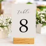 Moderne Minimalistische Hochzeit in Schwarz und El Tischnummer<br><div class="desc">Entwerfen Sie Ihre eigene personalisierte Hochzeitsfeier-Tischnummer mit moderner minimalistischer Typografie in Schwarz und Elfenbeinfarbe.</div>