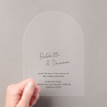 Moderne Minimalistische Hochzeit in Schwarz und We Acryleinladungen<br><div class="desc">Moderne Hochzeitsacryl-Einladung mit einem einfachen und minimalistischen Layout.</div>