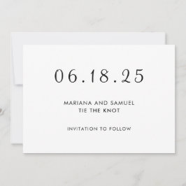 Moderne Minimalistische Hochzeit in Schwarz und We Save The Date