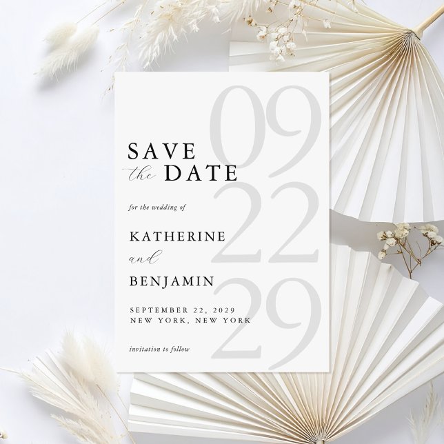 Moderne Minimalistische Hochzeit in Schwarz und We Save The Date (Von Creator hochgeladen)