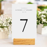 Moderne Minimalistische Hochzeit in Schwarz und We Tischnummer<br><div class="desc">Entwerfen Sie Ihre eigene personalisierte Hochzeitsfeier mit moderner minimalistischer Typografie in Schwarz-Weiß-Tischnummer.</div>