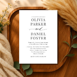 Moderne Minimalistische Hochzeit in Schwarz/Weiß Einladung