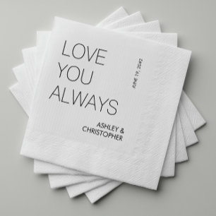 Moderne Minimalistische Hochzeit "Liebe, immer" Serviette
