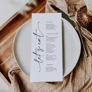 Moderne Minimalistische Hochzeit Menükarte