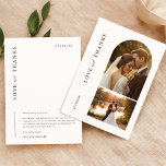 Moderne Minimalistische Hochzeit mit 2 Fotos Dankeskarte<br><div class="desc">Mit unserer modernen Minimalistischen 2 Foto Wedding Dankeschön Card. Diese moderne minimalistische Hochzeitskarte mit zwei Foto-Collage und zeitlosem Schwarz-Weiß-Design,  perfekt um Ihren Dank zu vermitteln.</div>