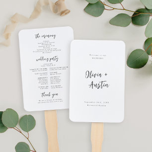 Moderne Minimalistische Hochzeit mit Chic Script Fächer