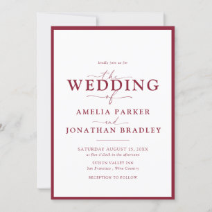Moderne Minimalistische Hochzeit mit edlen Typogra Einladung