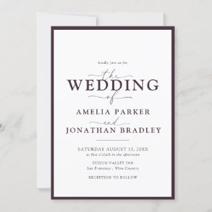 Moderne Minimalistische Hochzeit mit edlen Typogra Einladung