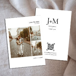 Moderne Minimalistische Hochzeit mit mehreren Foto Save The Date