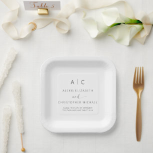 Moderne Minimalistische Hochzeit Pappteller