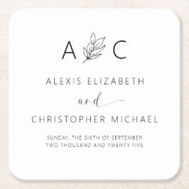 Moderne Minimalistische Hochzeit Rechteckiger Pappuntersetzer