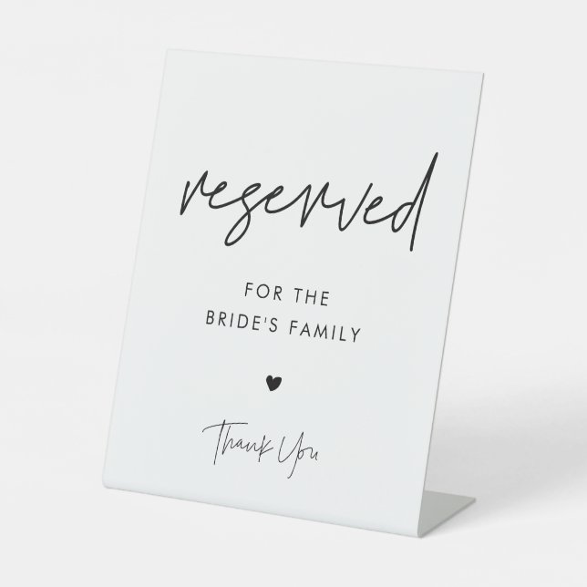 Moderne Minimalistische Hochzeit reserviert für di Sockelschild (Vorderseite)
