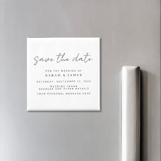 Moderne Minimalistische Hochzeit retten das Datum Magnet