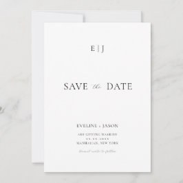 Moderne minimalistische Hochzeit retten das Datum Save The Date