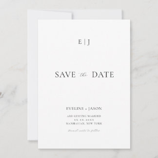 Moderne minimalistische Hochzeit retten das Datum Save The Date