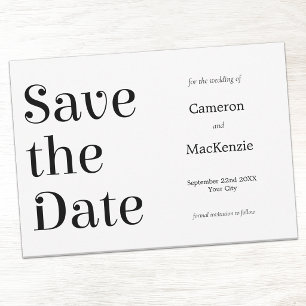 Moderne Minimalistische Hochzeit retten das Datum Save The Date