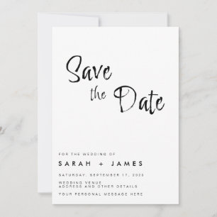 Moderne Minimalistische Hochzeit retten das Datum  Save The Date