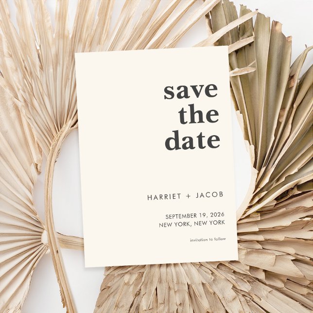 Moderne Minimalistische Hochzeit rettet das Datum Save The Date (Von Creator hochgeladen)