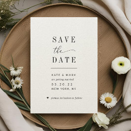 Moderne Minimalistische Hochzeit rettet das Datum Save The Date