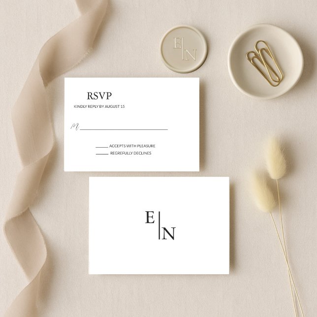 Moderne Minimalistische Hochzeit RSVP Karte (Von Creator hochgeladen)