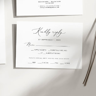 Moderne Minimalistische Hochzeit RSVP Karte