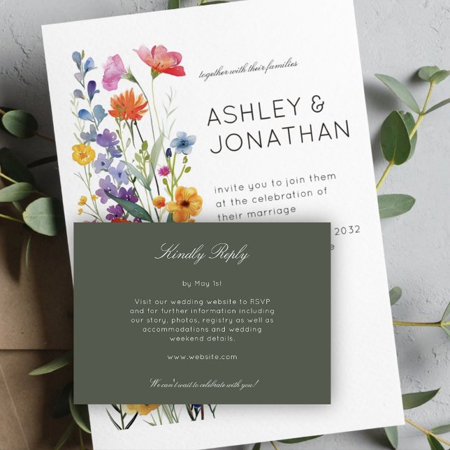 Moderne Minimalistische Hochzeit RSVP Karte (Von Creator hochgeladen)