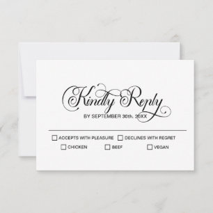 Moderne Minimalistische Hochzeit RSVP Karte