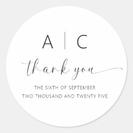 Moderne Minimalistische Hochzeit Runder Aufkleber