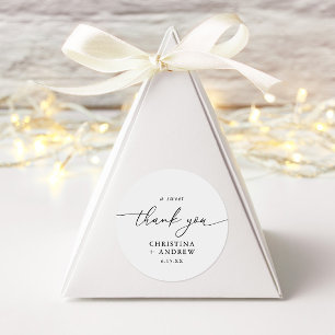Moderne Minimalistische Hochzeit Runder Aufkleber