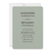 Moderne minimalistische Hochzeit | Salbeigrün Zeit