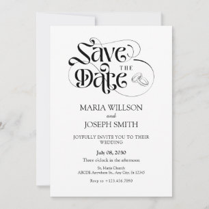 Moderne minimalistische Hochzeit Save The Date