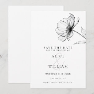 Moderne Minimalistische Hochzeit Save The Date