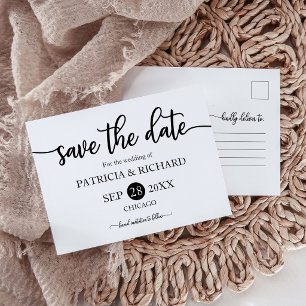 Moderne Minimalistische Hochzeit Save The Date Pos Postkarte