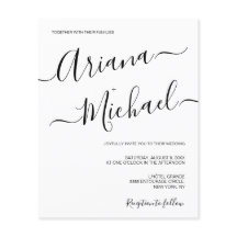 Moderne Minimalistische Hochzeit Schwarz-weiß einf