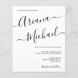 Moderne Minimalistische Hochzeit Schwarz-weiß einf