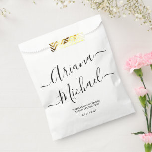 Moderne Minimalistische Hochzeit Schwarz-weiß Pers Geschenktütchen