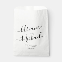 Moderne Minimalistische Hochzeit Schwarz-weiß Pers Geschenktütchen