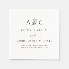 Moderne Minimalistische Hochzeit Serviette