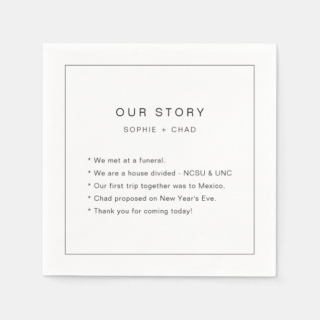 Moderne Minimalistische Hochzeit Serviette (Vorderseite)